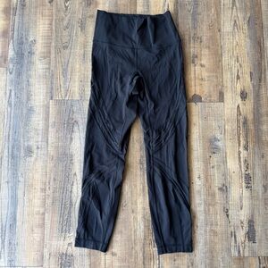 Lululemon Women’s Wunder Under Metta Black Mesh Times Cropped Leggings Size 6